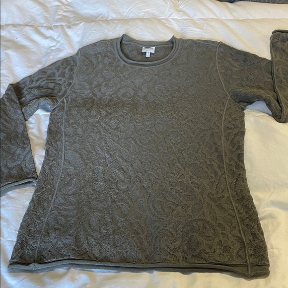 Armani Collezioni | Wool/Rayon Blend| Pullover |Gray/Green | Knit Sweater|Size L - Picture 10 of 14